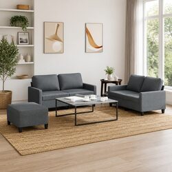 Specifications of Grey Fabric 3 Piece Sofa Set