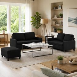 Specifications of Black Fabric Sofa Set 3-Piece Set