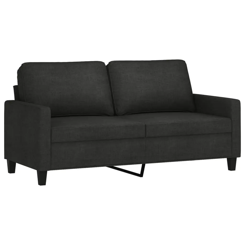 Sofa Set Living Room Black Fabric 3 Piece