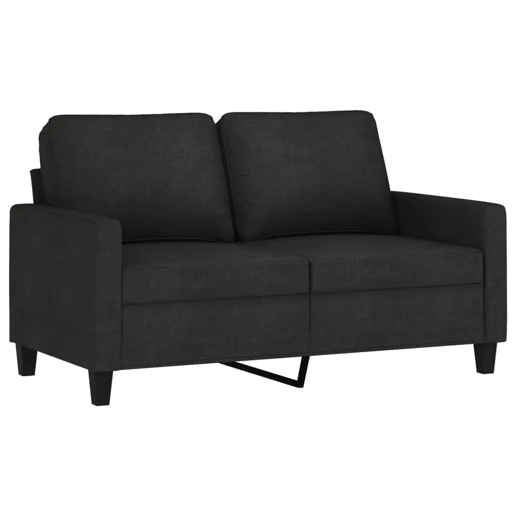 Sofa Set Living Room Black Fabric 3 Piece