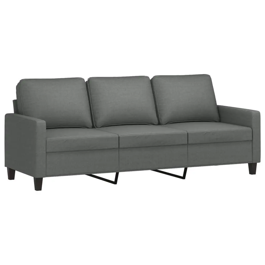 2 Piece Grey Fabric Sofa Set for Living Room Seating
