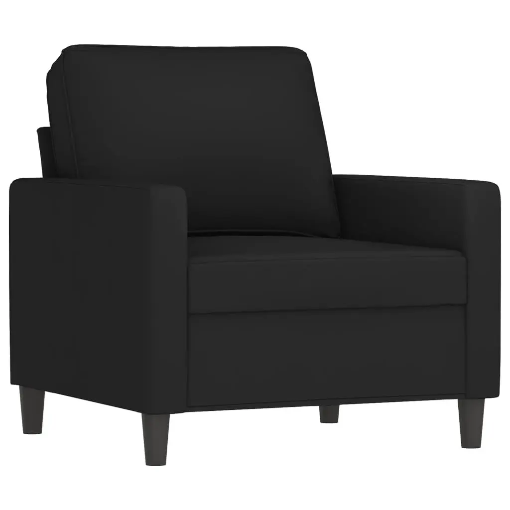 3 Piece Black Velvet Sofa Set