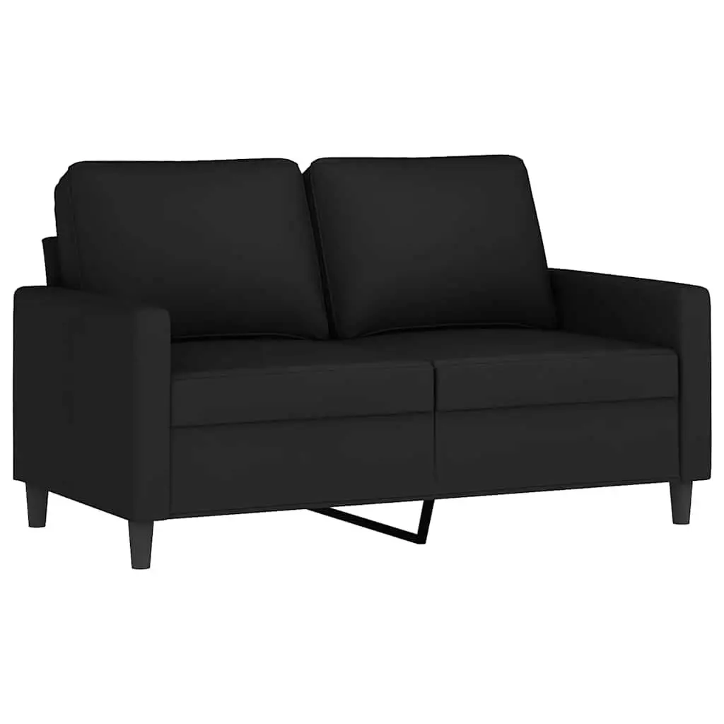 2 Piece Sofa Set with Cushions Black Velvet Lounge Suite Comfortable Seating