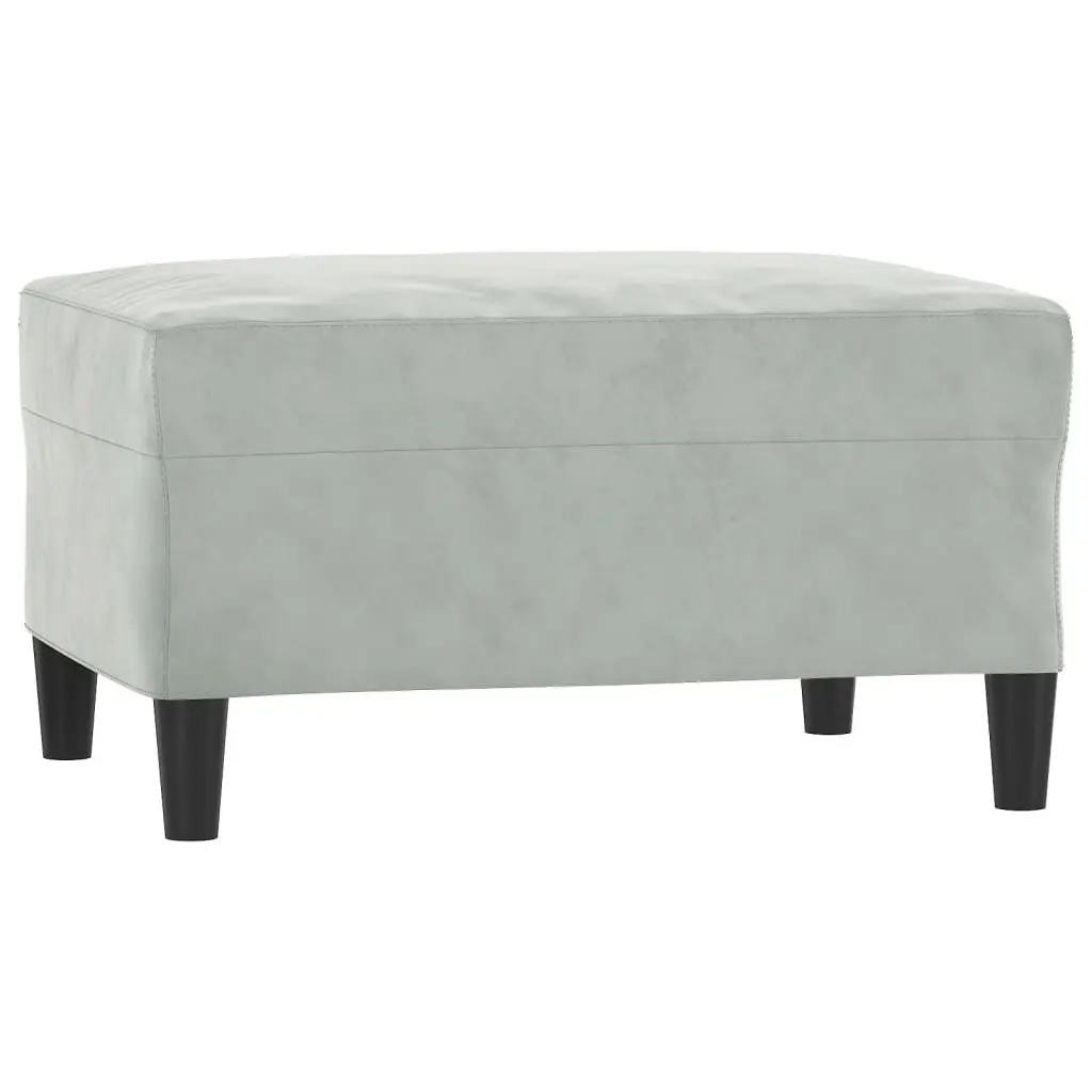 3 Piece Grey Velvet Sofa Set Living Room Furniture