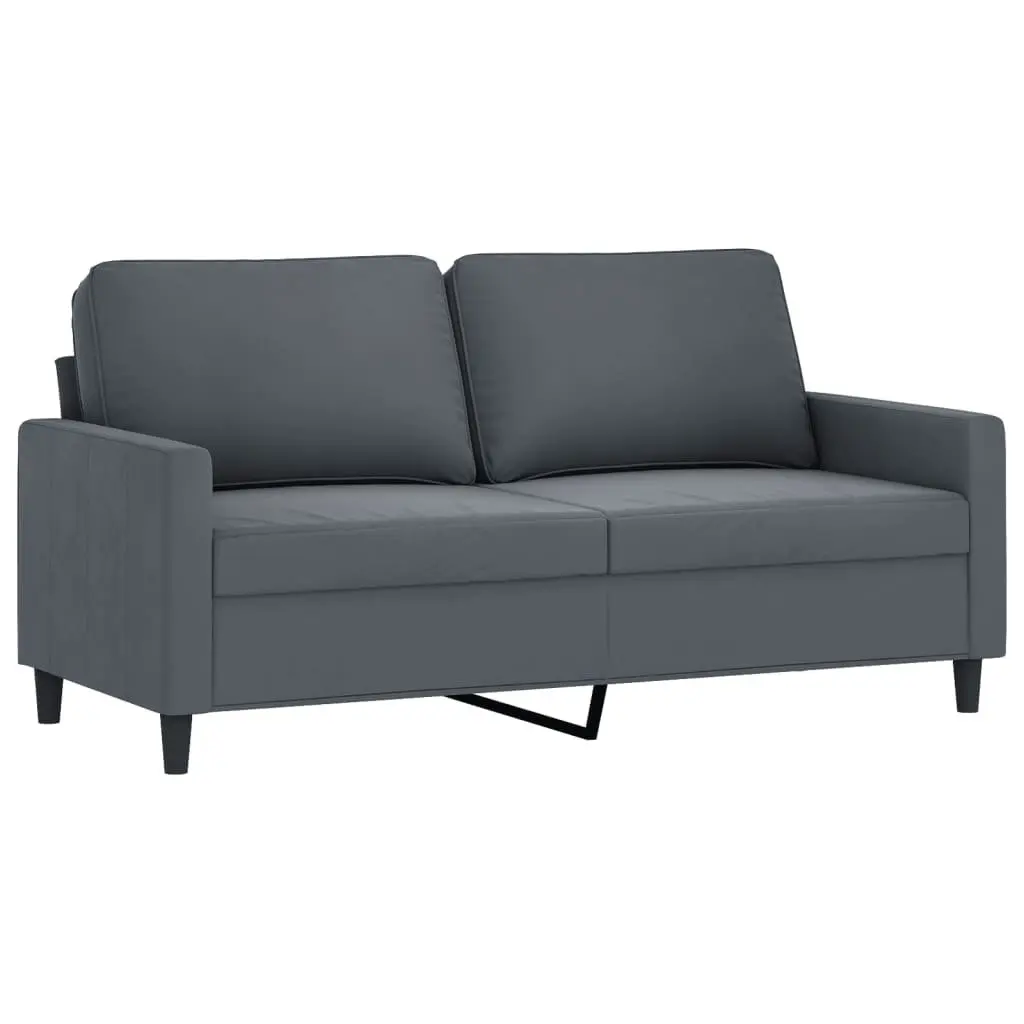 3 Piece Sofa Set Living Room Grey Velvet
