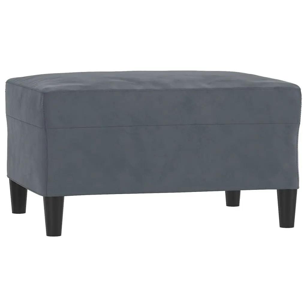 3 Piece Sofa Set Living Room Grey Velvet