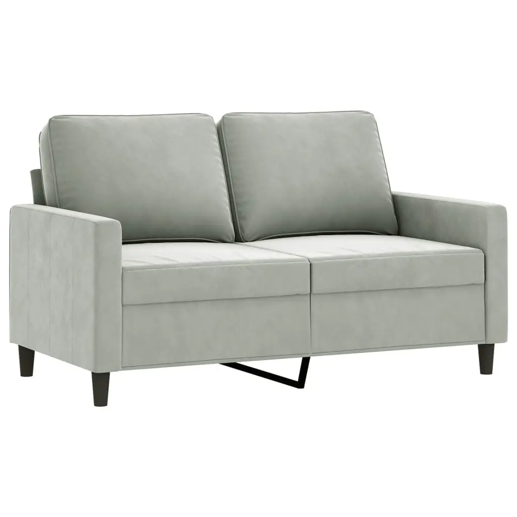 Grey Velvet 2 Piece Sofa Set