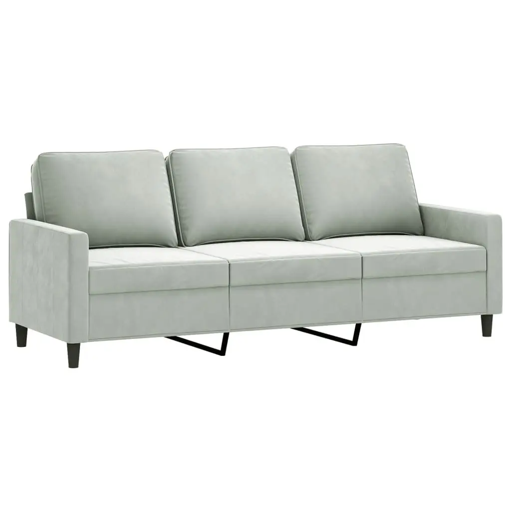 Grey Velvet 2 Piece Sofa Set