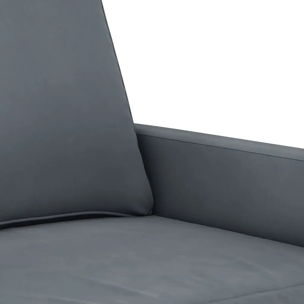 2 Piece Grey Velvet Sofa Set