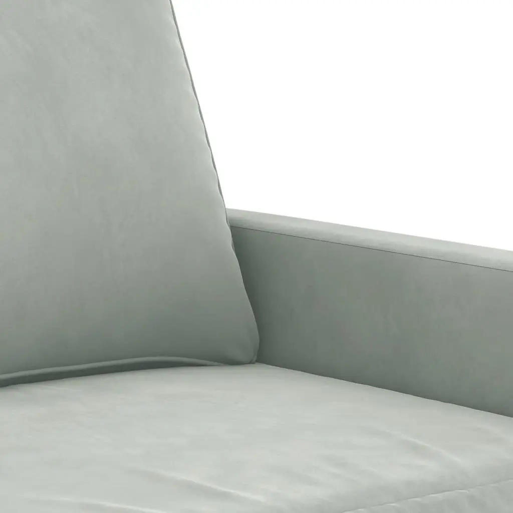 3 Piece Sofa Set Grey Velvet Living Room Furniture