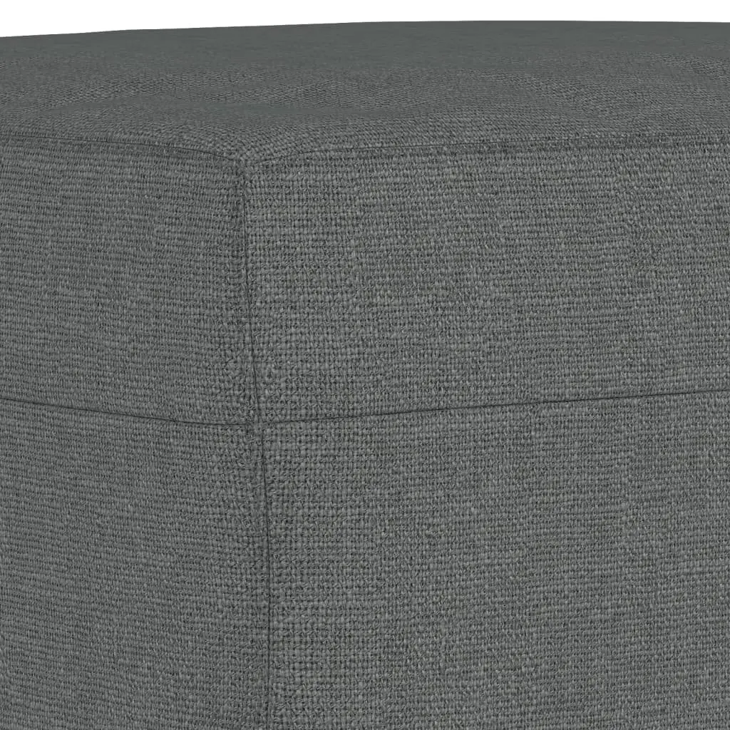 4 Piece Grey Fabric Sofa Set with Footstool Padded Seat Armrests Living Room