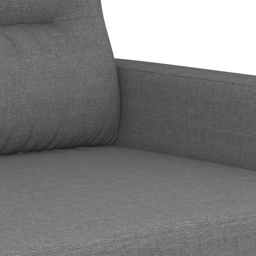3 Piece Sofa Set Grey Fabric Lounge Suite with Pillows Living Room Furniture