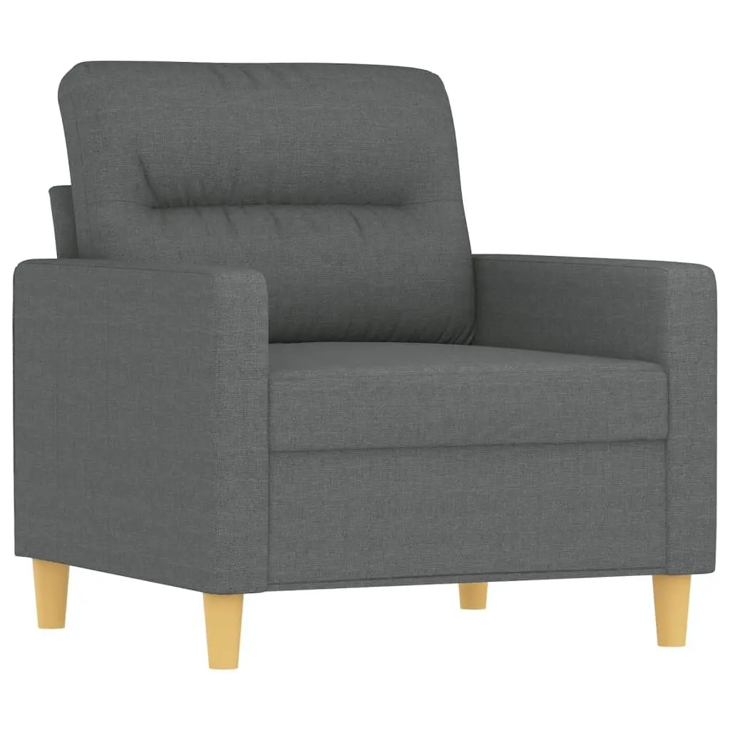 4 Piece Grey Fabric Sofa Set with Metal Frame and Pillows