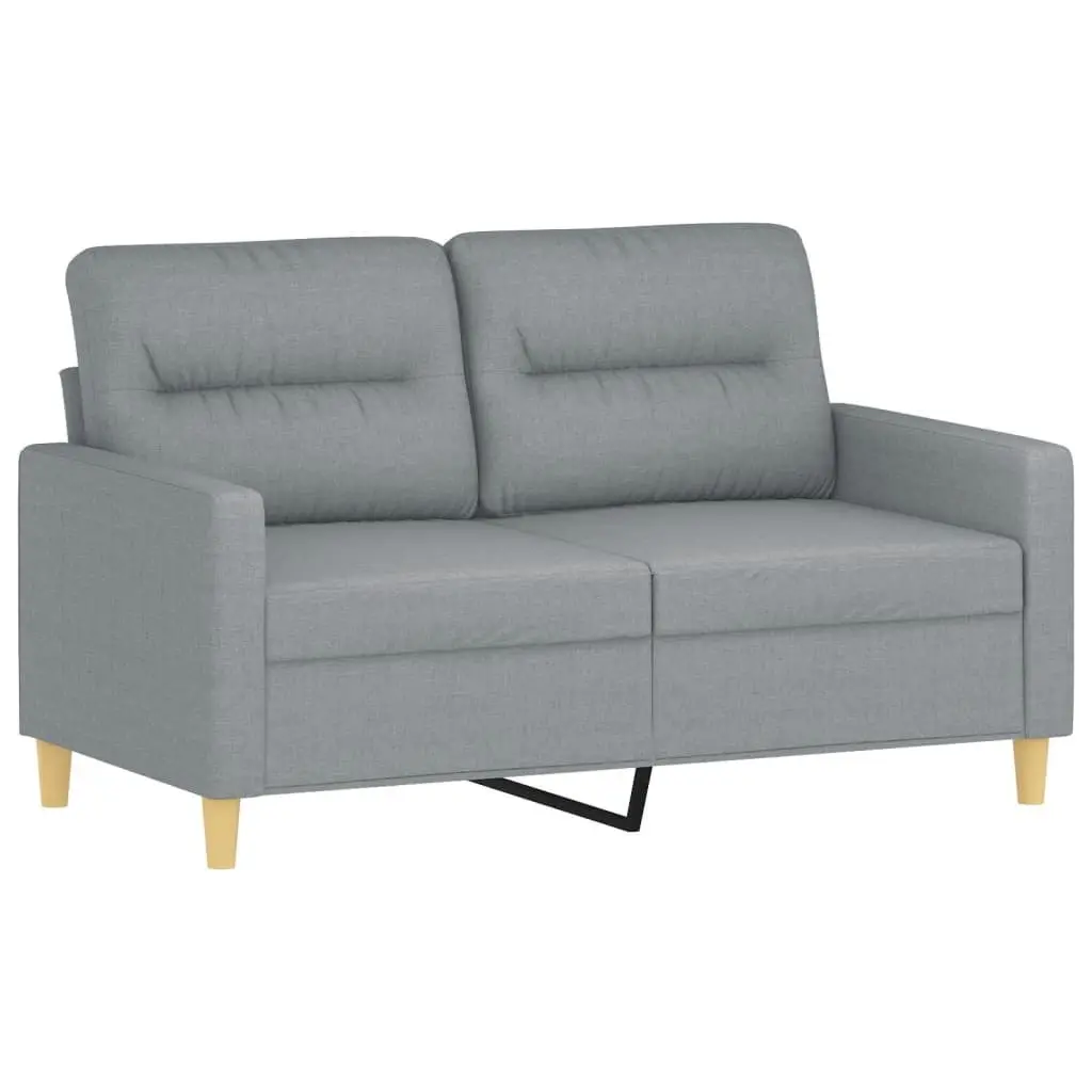 2 Piece Sofa Set for Living Room Grey Fabric with Cushions