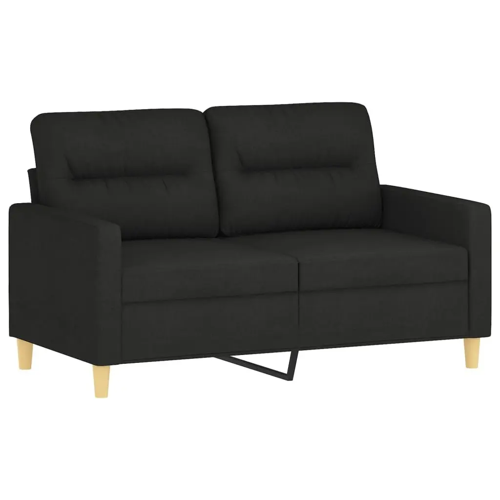 2 Piece Sofa Set Black Fabric Living Room Furniture