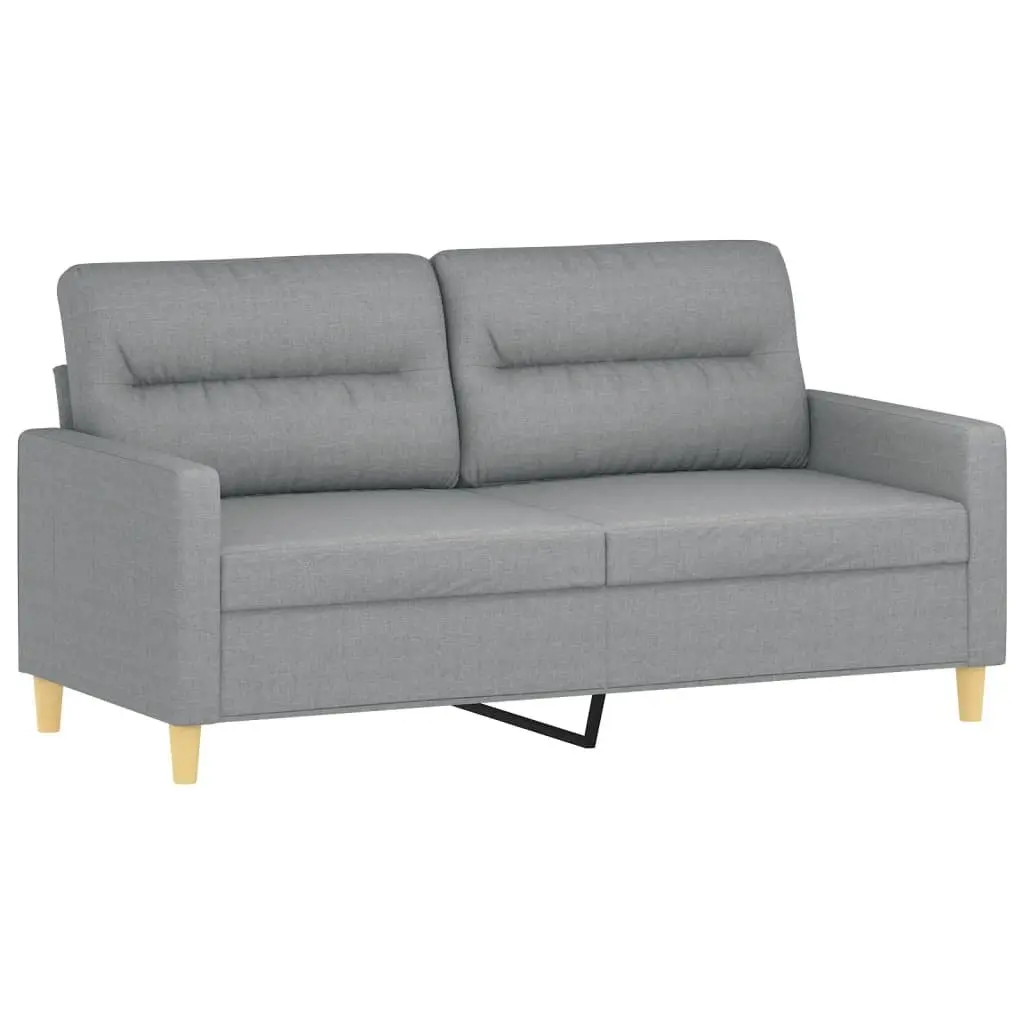 Grey Fabric 2 Piece Sofa Set with Pillows