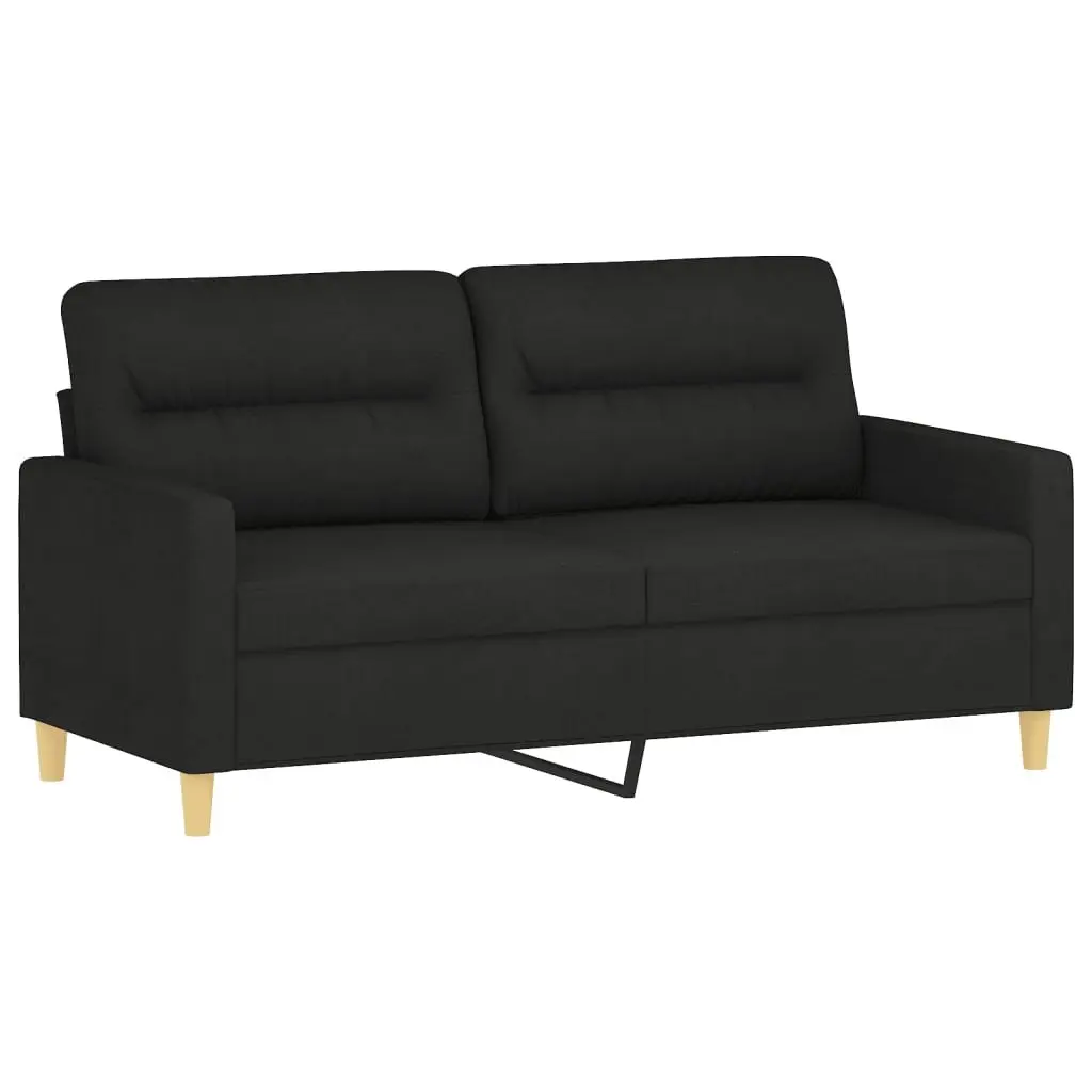 Black Two-Piece Sofa Set with Pillows