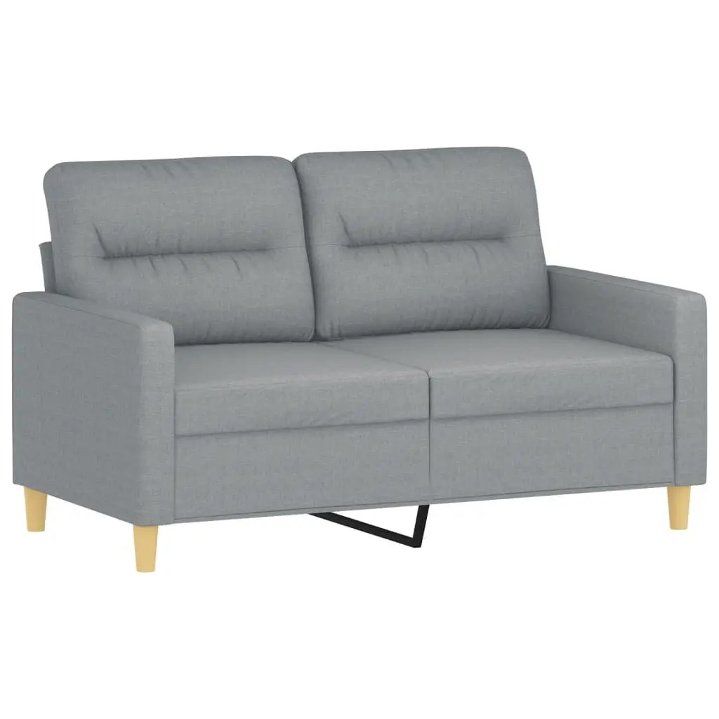 2 Piece Sofa Set Living Room Grey Fabric