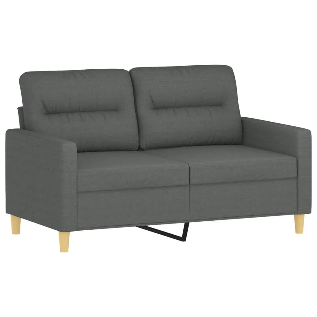 Grey Fabric 2 Piece Sofa Set with Cushions and Durable Frame