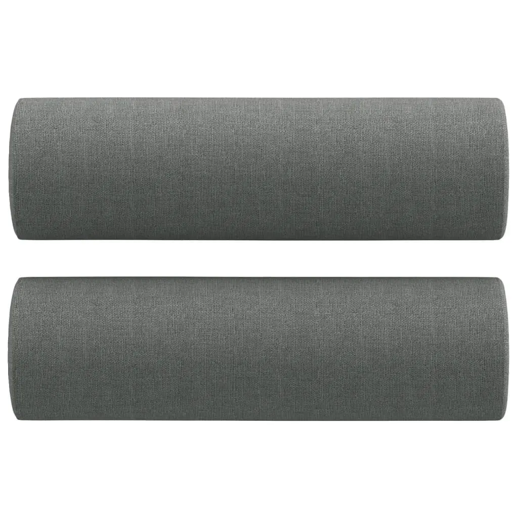 2-Piece Grey Fabric Sofa Set with Pillows