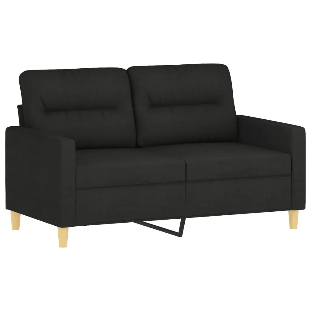 2 Piece Fabric Sofa Set for Lounge Black