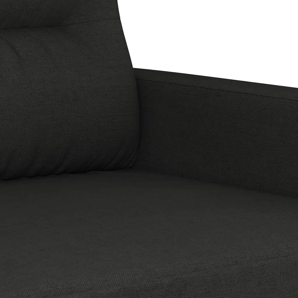 2 Piece Fabric Sofa Set for Lounge Black