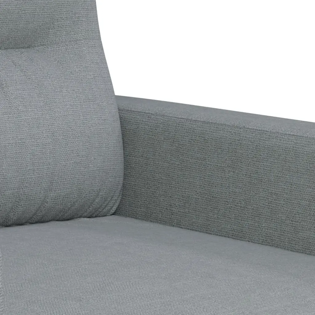 Grey 3 Piece Sofa Set with Footstool
