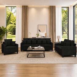 Specifications of the Black 3 Piece Sofa Set