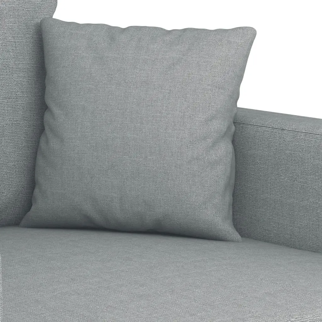 4 Piece Sofa Set for Living Room Grey Fabric Couch with Throw Pillows and Footstool