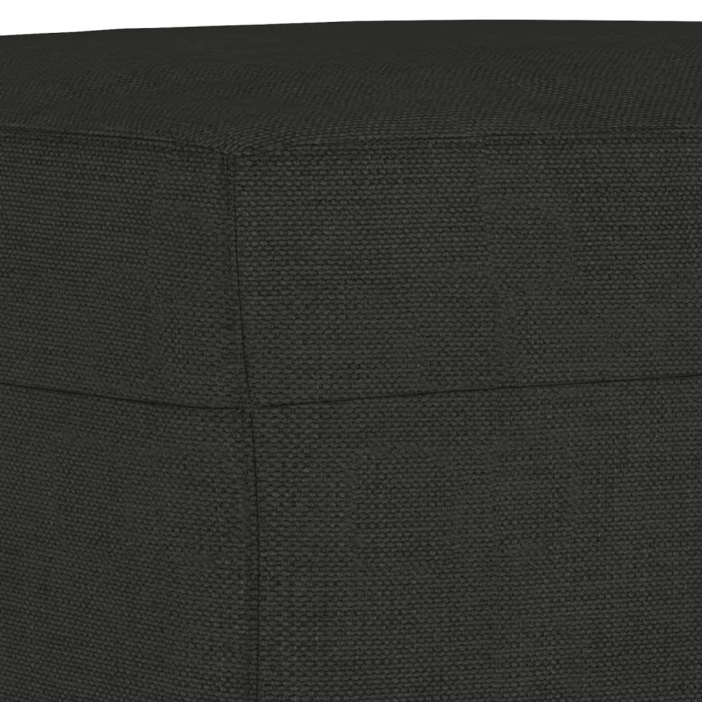 4 Piece Sofa Set with Throw Pillows and Footstool Black Fabric Living Room