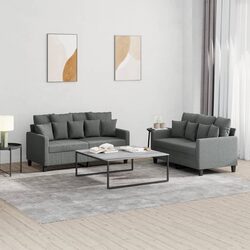 Grey 2 Piece Sofa Set: Quality Materials and Structure