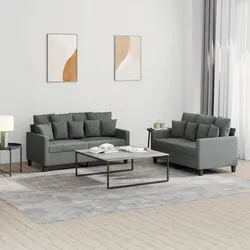 Grey 2 Piece Sofa Set: Quality Materials and Structure