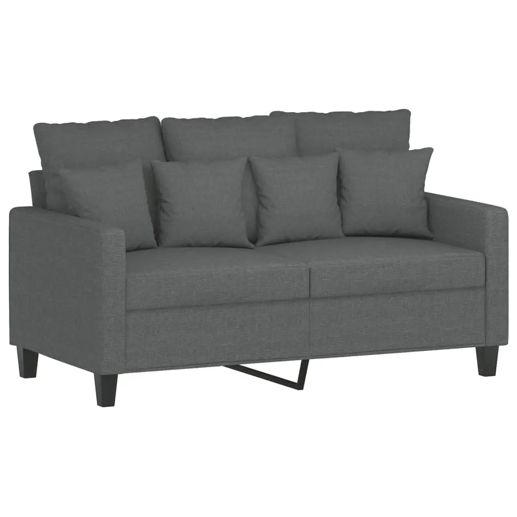 2 Piece Sofa Set Living Room Grey Fabric