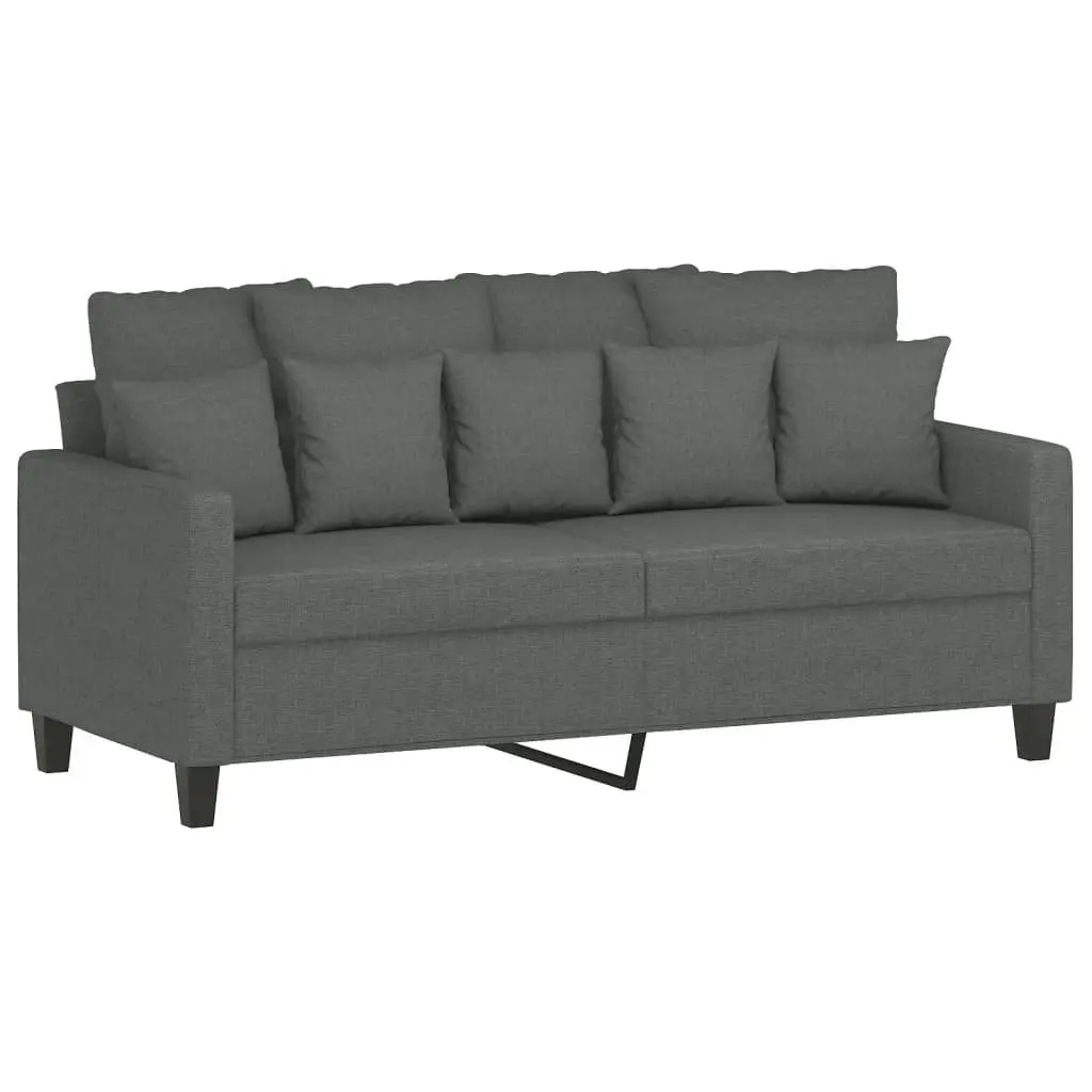 2 Piece Sofa Set Living Room Grey Fabric