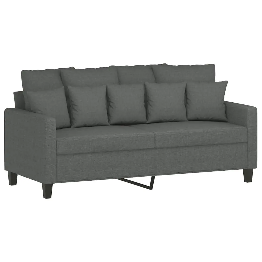 3 Piece Sofa Set Living Room Grey Fabric