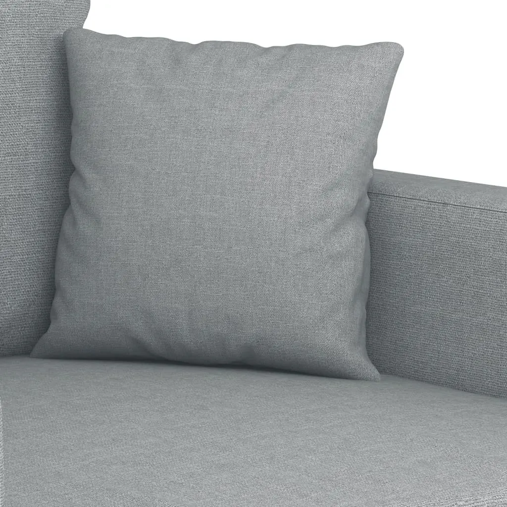 2 Piece Sofa Set for Living Room Grey Fabric Padded Seating