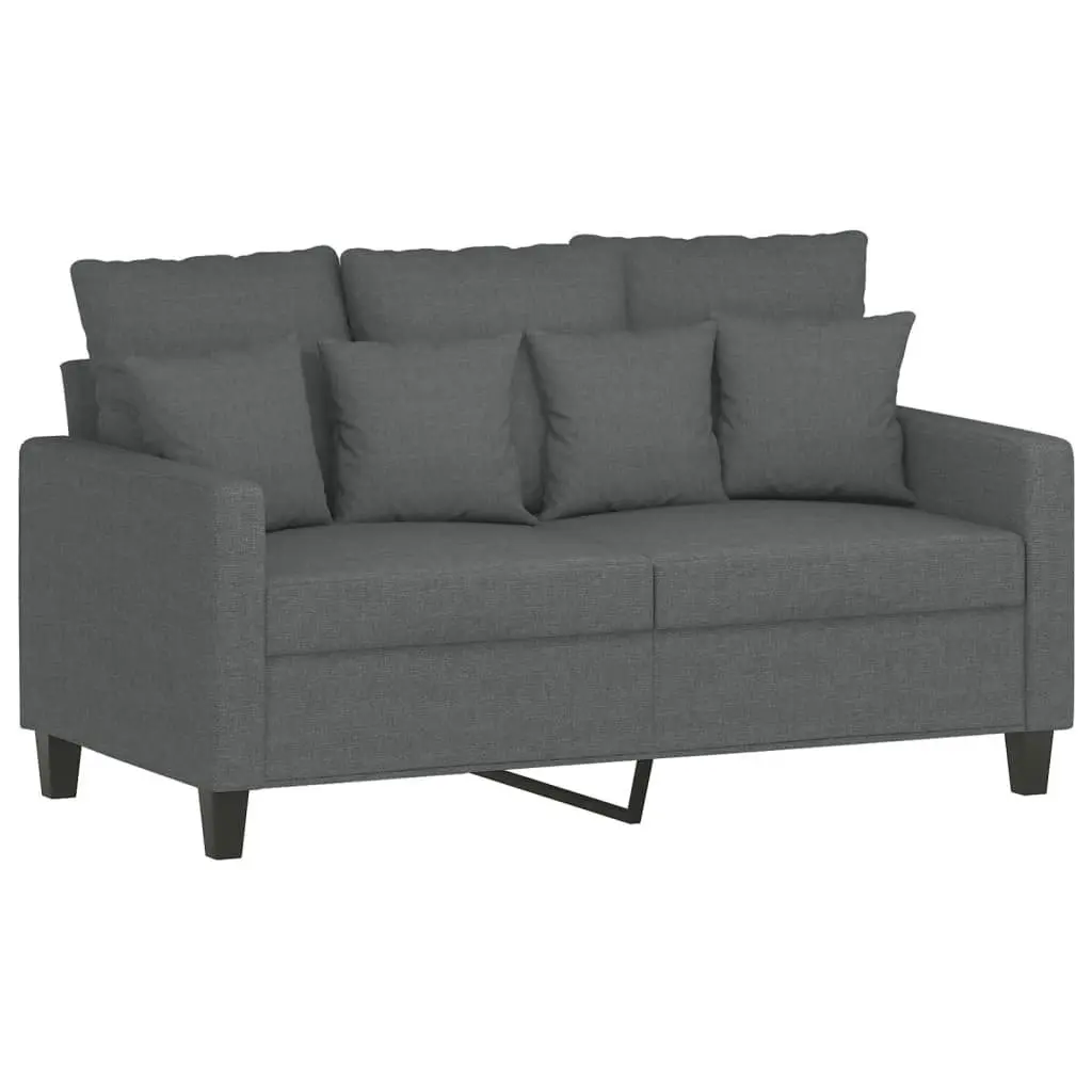 2 Piece Grey Sofa Set with Cushions