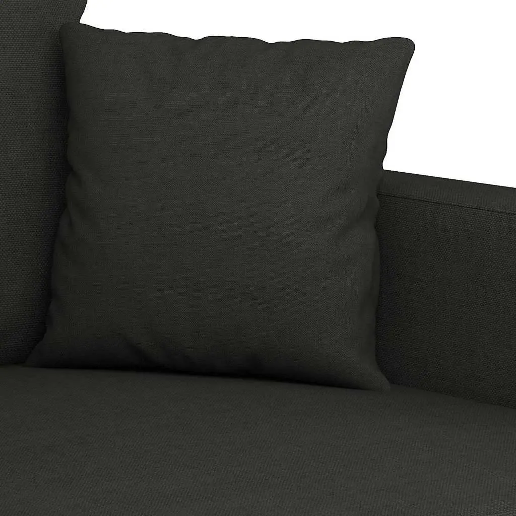 2 Piece Sofa Set for Living Room Black Fabric Couch