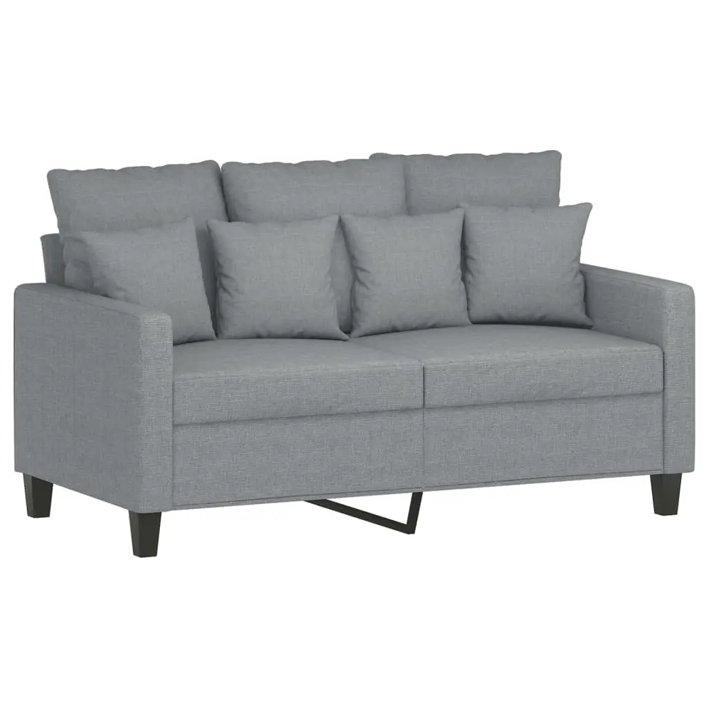 Grey 3 Piece Sofa Set with Footstool