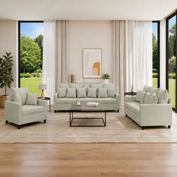 3 Piece Grey Velvet Sofa Set Specifications and Features