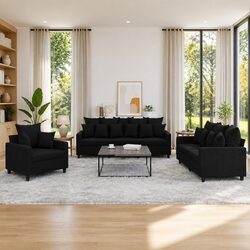 Specifications of Black Velvet 3 Piece Sofa Set