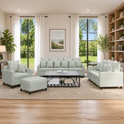 4 Piece Grey Velvet Sofa Set Specifications and Details