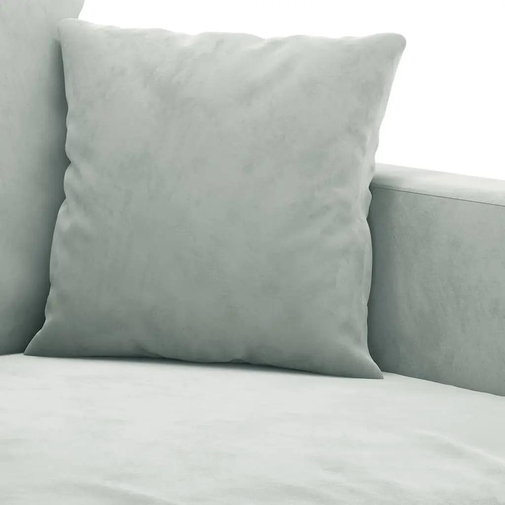 2 Piece Sofa Set Grey Velvet Living Room