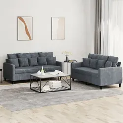 Specifications for 2 Piece Grey Velvet Sofa Set