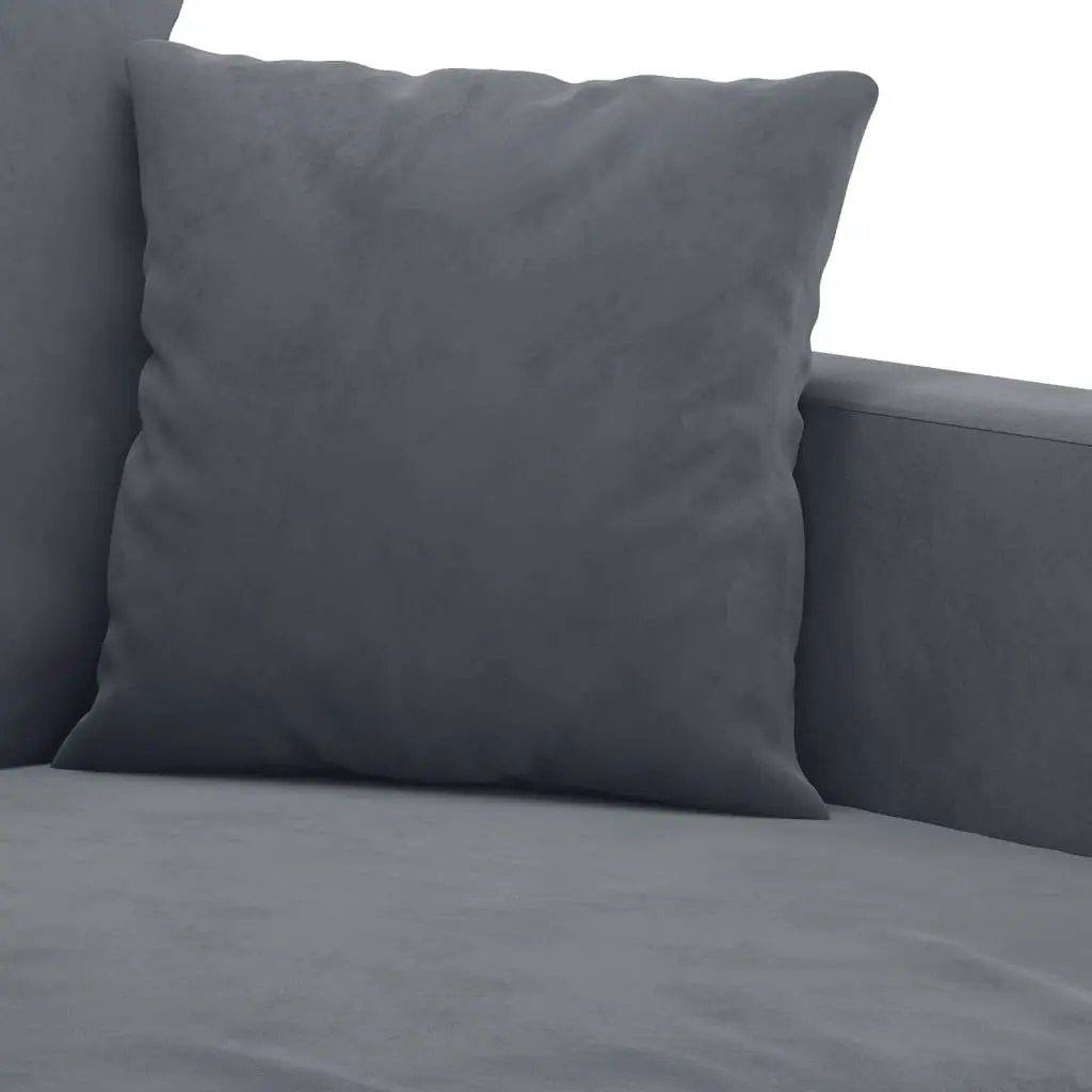 2 Piece Grey Velvet Sofa Set