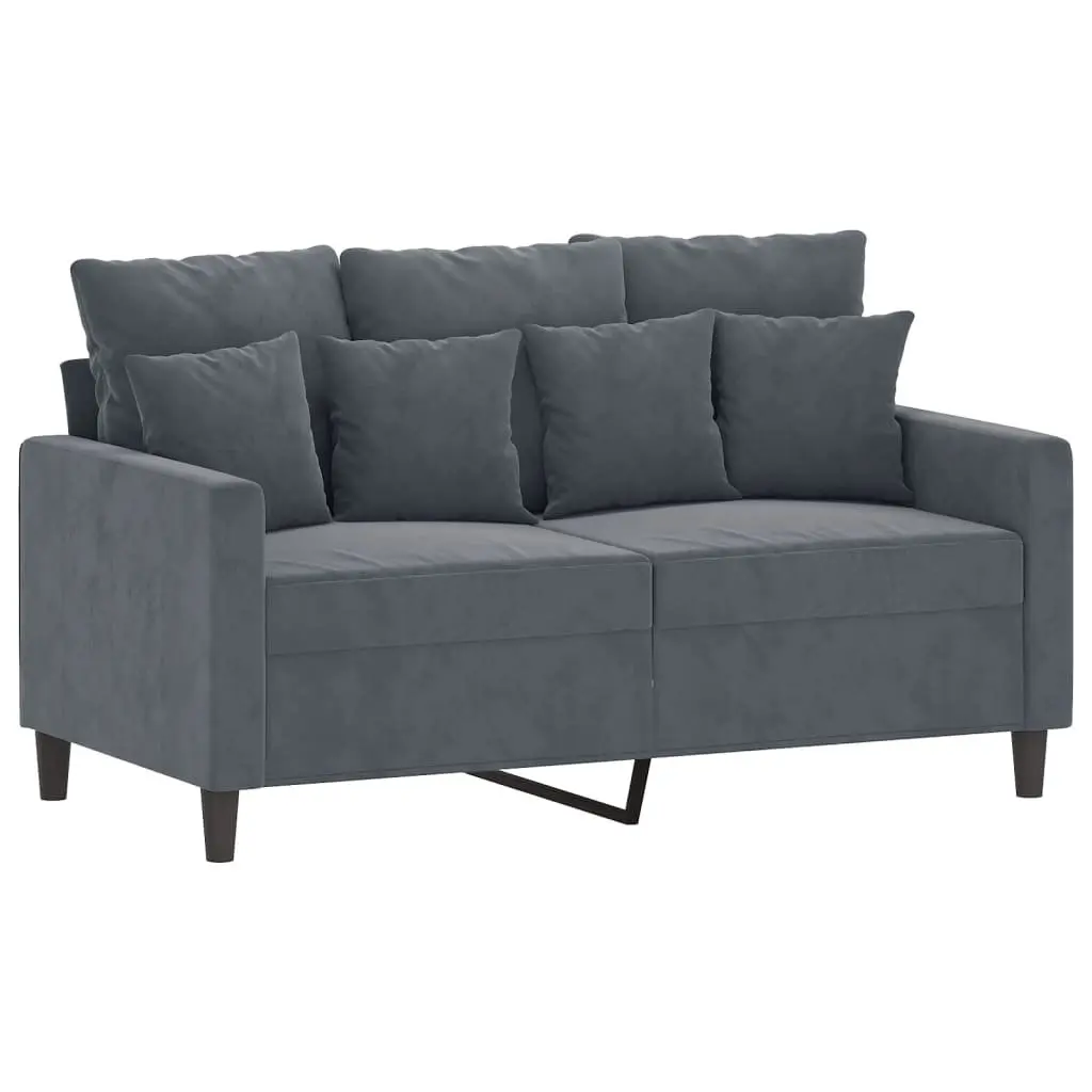 3 Piece Sofa Set for Living Room Grey Velvet
