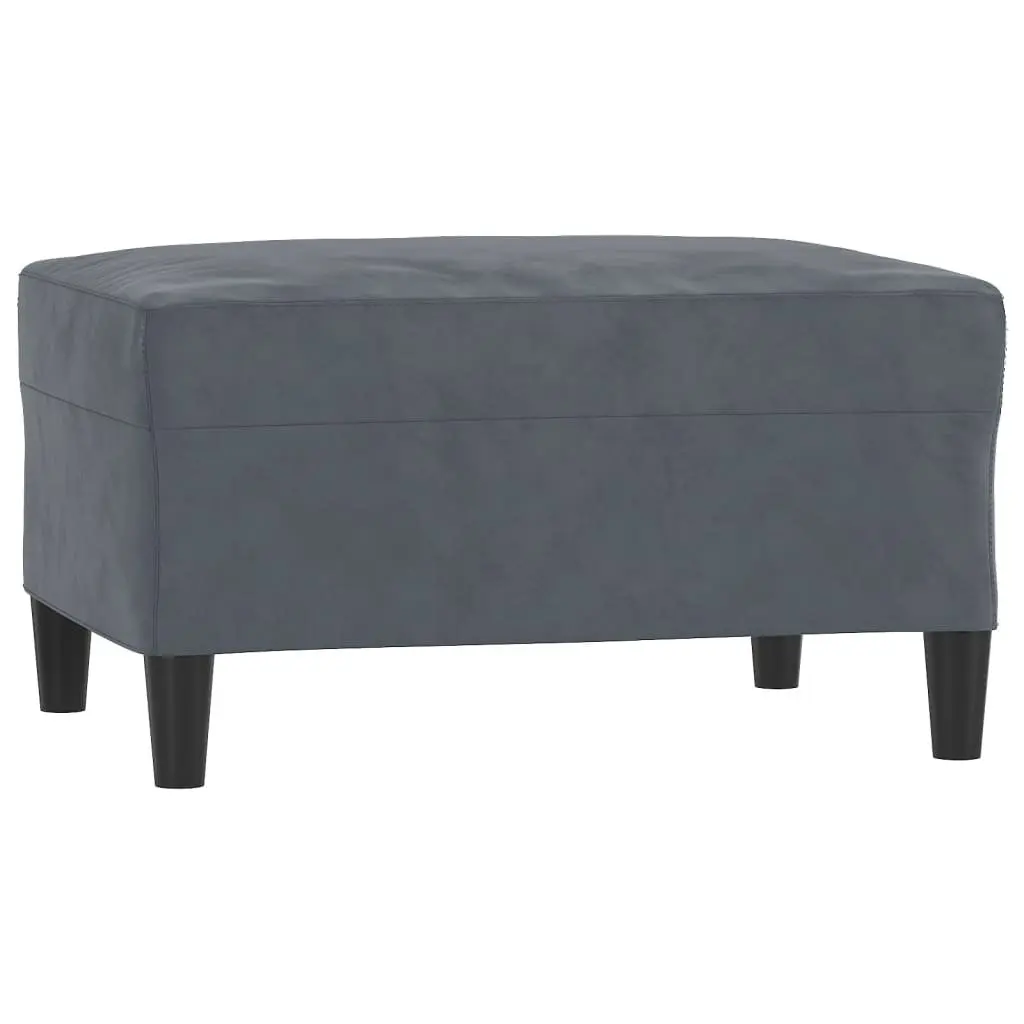 3 Piece Sofa Set for Living Room Grey Velvet
