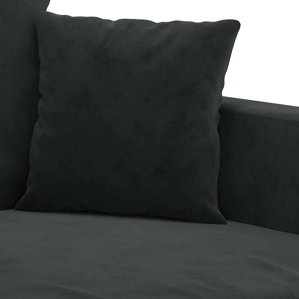 3 Piece Sofa Set Living Room Black Velvet