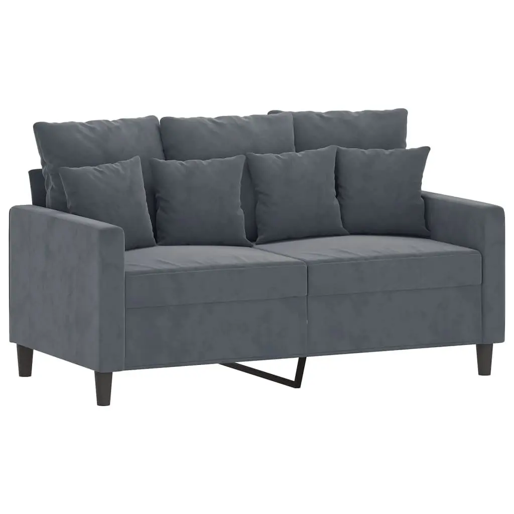 3 Piece Sofa Set for Living Room Grey Velvet