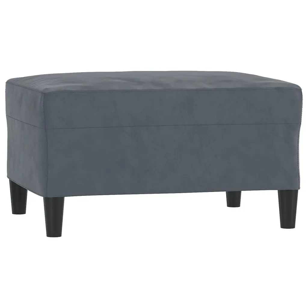 3 Piece Sofa Set for Living Room Grey Velvet